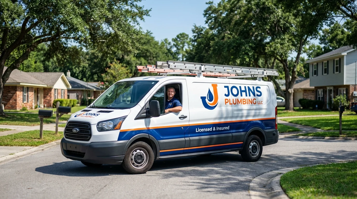 Johns Plumbing LLC service van in Cherryville, PA