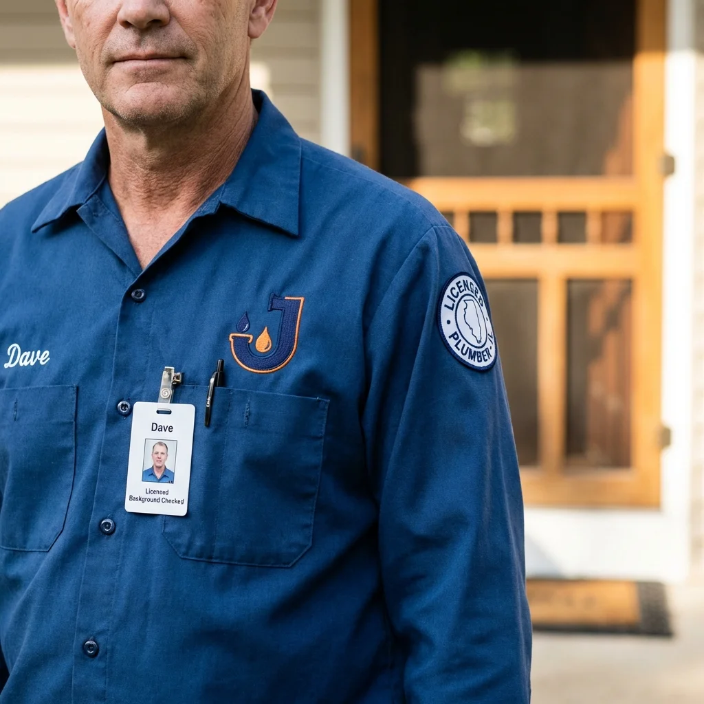 Licensed plumber showing ID badge in Cherryville, PA
